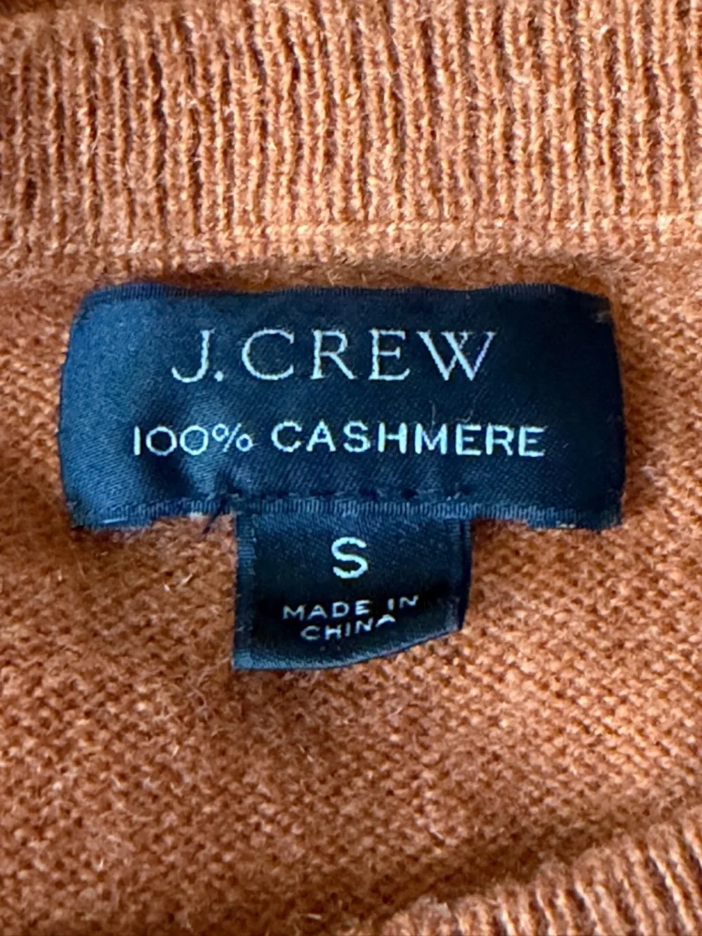 J. Crew Men’s Crewneck Cashmere Sweater in Rust Orange Size Small 54862